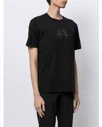 T-shirt à col rond imprimé noir Emporio Armani