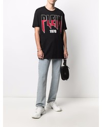 T-shirt à col rond imprimé noir Philipp Plein