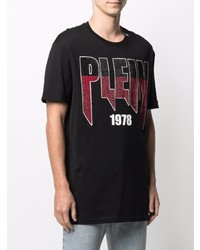 T-shirt à col rond imprimé noir Philipp Plein