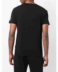 T-shirt à col rond imprimé noir Ea7 Emporio Armani