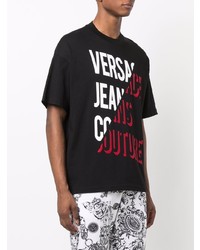 T-shirt à col rond imprimé noir VERSACE JEANS COUTURE