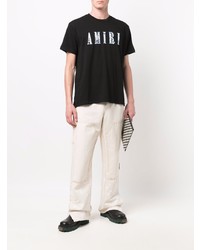 T-shirt à col rond imprimé noir Amiri