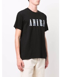 T-shirt à col rond imprimé noir Amiri