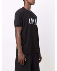 T-shirt à col rond imprimé noir Amiri