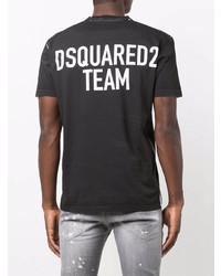 T-shirt à col rond imprimé noir DSQUARED2