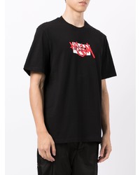 T-shirt à col rond imprimé noir MSGM