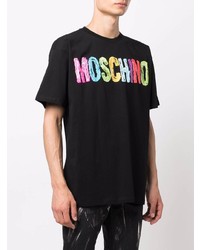 T-shirt à col rond imprimé noir Moschino