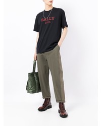 T-shirt à col rond imprimé noir Bally