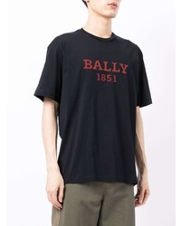 T-shirt à col rond imprimé noir Bally