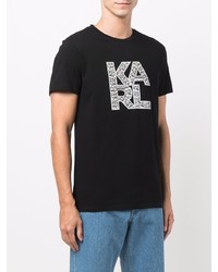 T-shirt à col rond imprimé noir Karl Lagerfeld