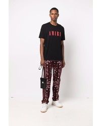 T-shirt à col rond imprimé noir Amiri