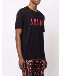 T-shirt à col rond imprimé noir Amiri