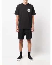 T-shirt à col rond imprimé noir Stussy