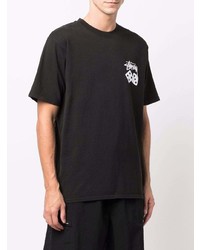 T-shirt à col rond imprimé noir Stussy