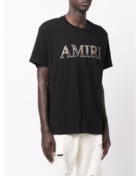 T-shirt à col rond imprimé noir Amiri