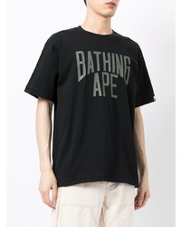 T-shirt à col rond imprimé noir A Bathing Ape