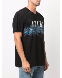 T-shirt à col rond imprimé noir Amiri