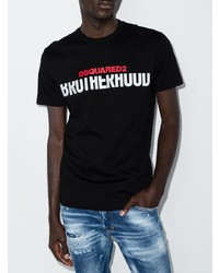 T-shirt à col rond imprimé noir DSQUARED2