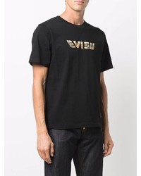 T-shirt à col rond imprimé noir Evisu