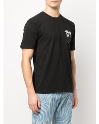 T-shirt à col rond imprimé noir Stussy