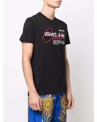 T-shirt à col rond imprimé noir VERSACE JEANS COUTURE