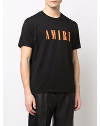 T-shirt à col rond imprimé noir Amiri