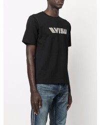 T-shirt à col rond imprimé noir Evisu