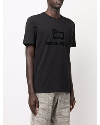 T-shirt à col rond imprimé noir Woolrich