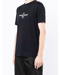 T-shirt à col rond imprimé noir Emporio Armani