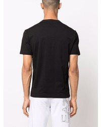 T-shirt à col rond imprimé noir Ea7 Emporio Armani