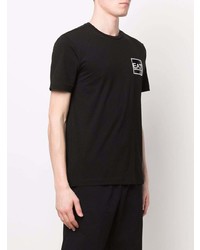 T-shirt à col rond imprimé noir Ea7 Emporio Armani