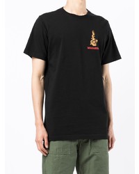 T-shirt à col rond imprimé noir Maharishi