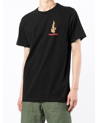 T-shirt à col rond imprimé noir Maharishi