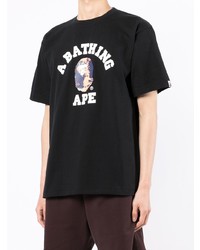 T-shirt à col rond imprimé noir A Bathing Ape