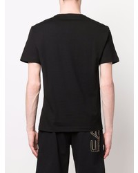 T-shirt à col rond imprimé noir Ea7 Emporio Armani