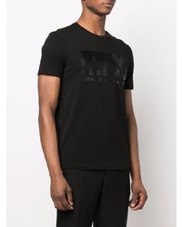 T-shirt à col rond imprimé noir Armani Exchange