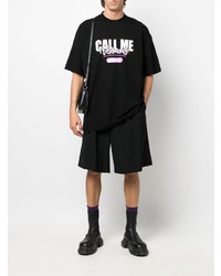 T-shirt à col rond imprimé noir Vetements