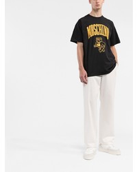 T-shirt à col rond imprimé noir Moschino