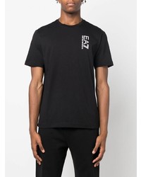 T-shirt à col rond imprimé noir Ea7 Emporio Armani