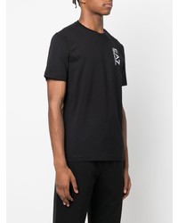 T-shirt à col rond imprimé noir Ea7 Emporio Armani