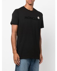 T-shirt à col rond imprimé noir Moncler