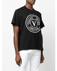 T-shirt à col rond imprimé noir VERSACE JEANS COUTURE