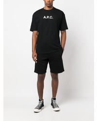 T-shirt à col rond imprimé noir A.P.C.