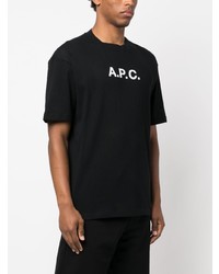 T-shirt à col rond imprimé noir A.P.C.