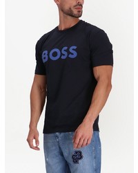 T-shirt à col rond imprimé noir BOSS