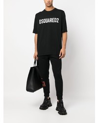 T-shirt à col rond imprimé noir DSQUARED2