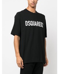 T-shirt à col rond imprimé noir DSQUARED2