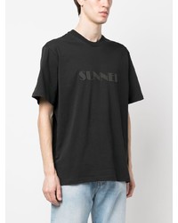 T-shirt à col rond imprimé noir Sunnei