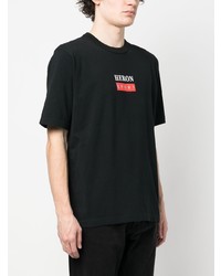 T-shirt à col rond imprimé noir Heron Preston