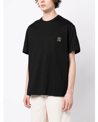 T-shirt à col rond imprimé noir Wooyoungmi